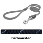 Preview: klassische Hundeleine - L - 115cm - schwarz mit silber Streifen